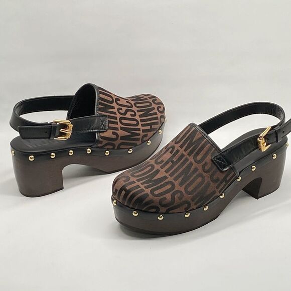 Moschino Brown and Black Clogs - Picture 8 of 14